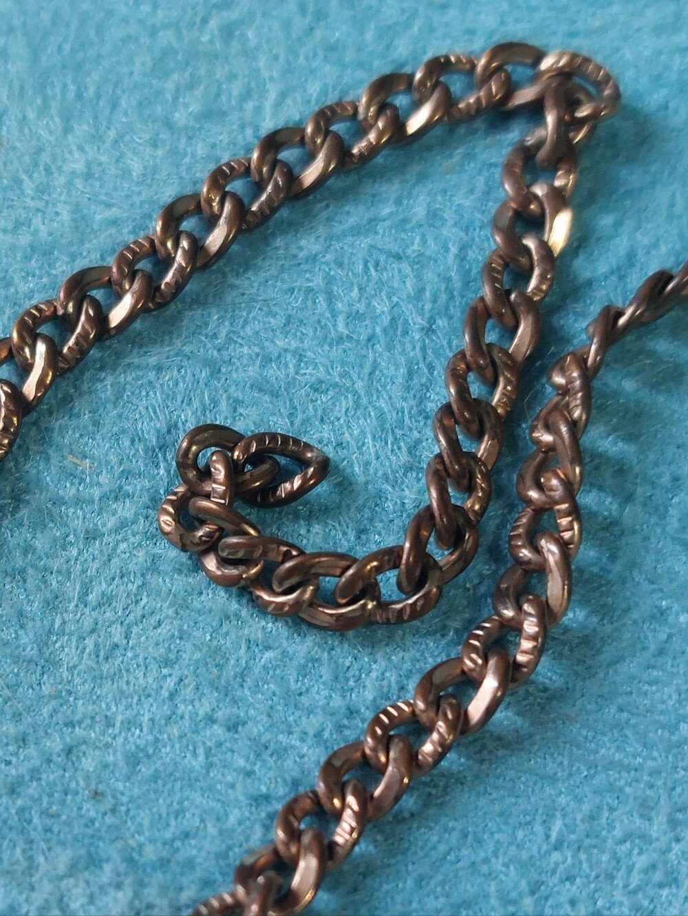 Victorian Diamond-Cut Curb Chain, Double Sided Fob w/T-Bar, Gold-filled, Unisex - Picture 12 of 15